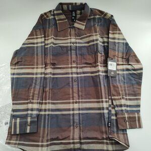 Mountain Hardwear Women's Dolores Flannel Long Sleeve Shirt Size L Brown Plaid
